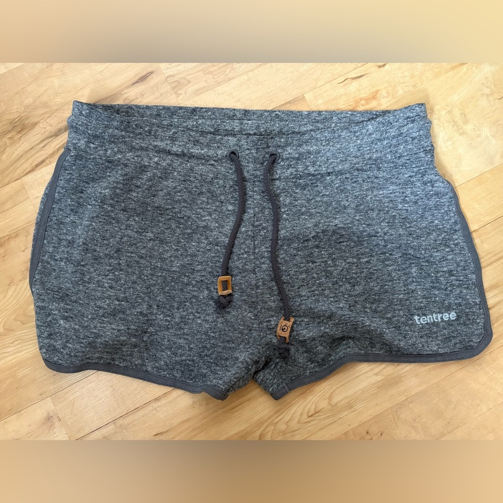 Tentree Charcoal Heathered Shorts with Drawstring Size Large